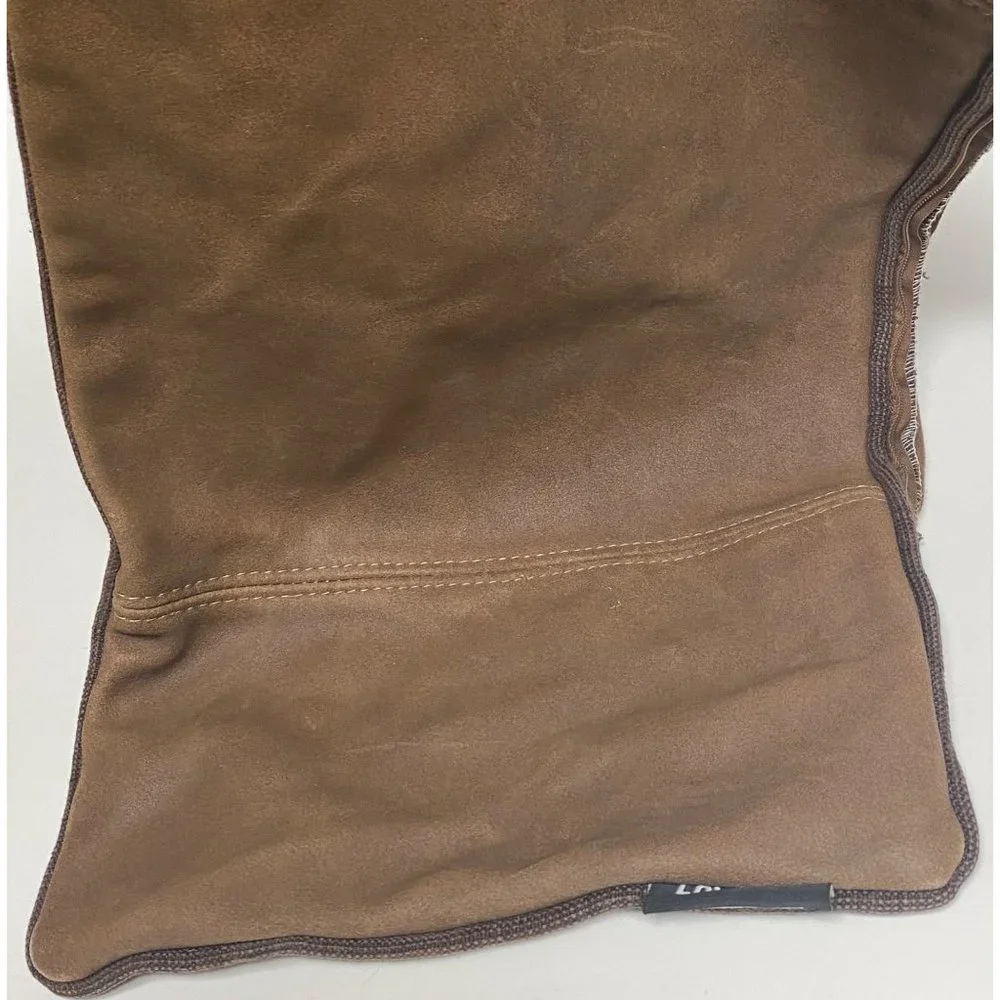 Lovesac‎ brown pillow case cover (needs new zipper) leather/polyester